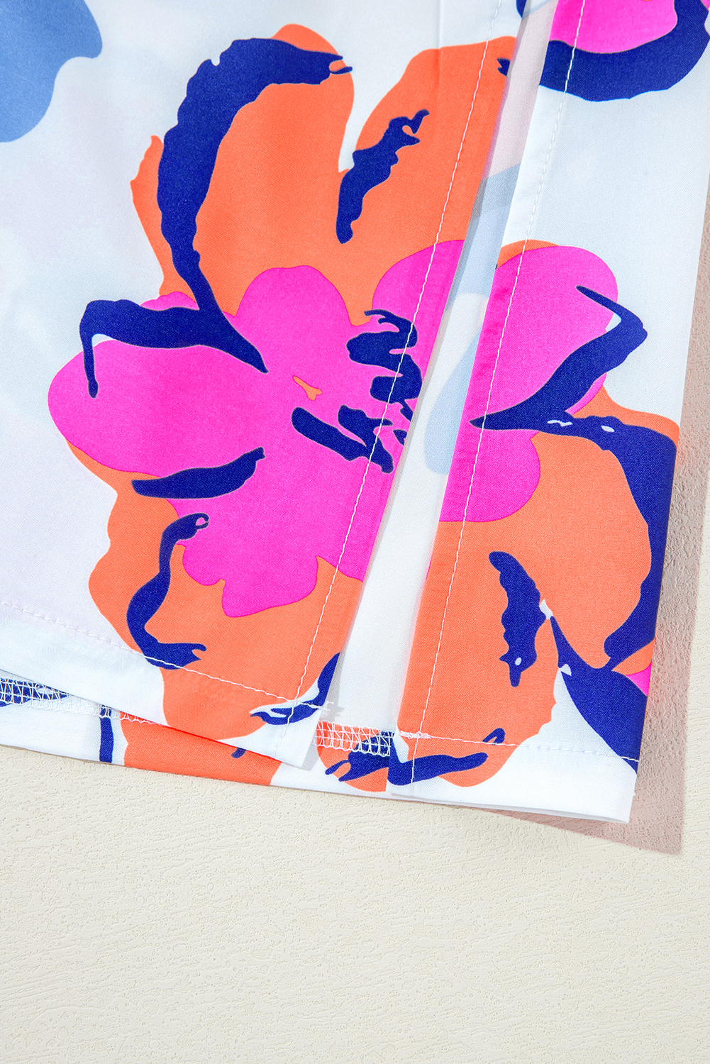 Multicolor Boho Floral Collared Long Sleeve Dress