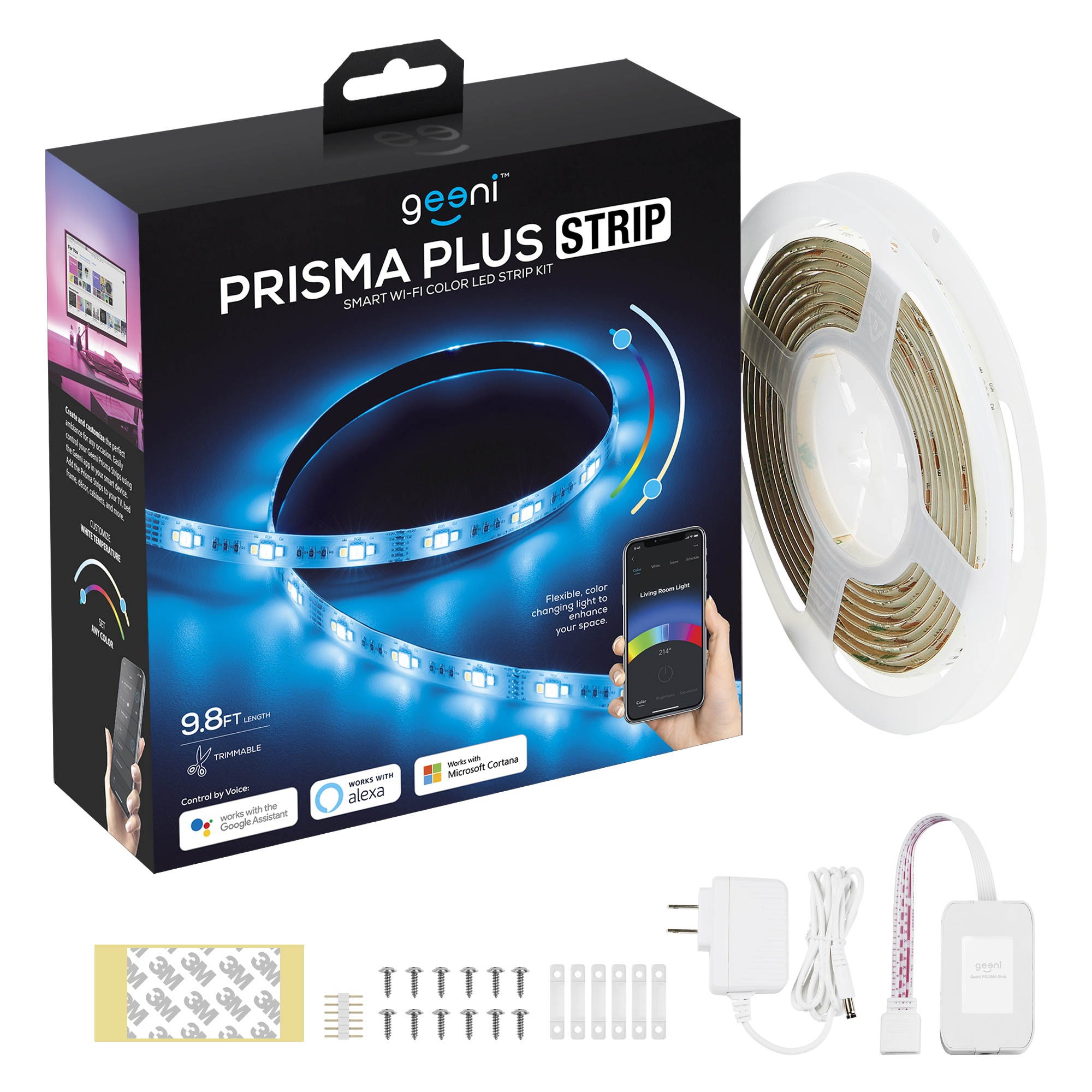 Geeni Prisma Plus Strip Smart Wi-Fi Led Light Strip Kit, New Updated Version with Brighter Colors and Tunable White Temperature, Compatible with Alexa, Multicolor