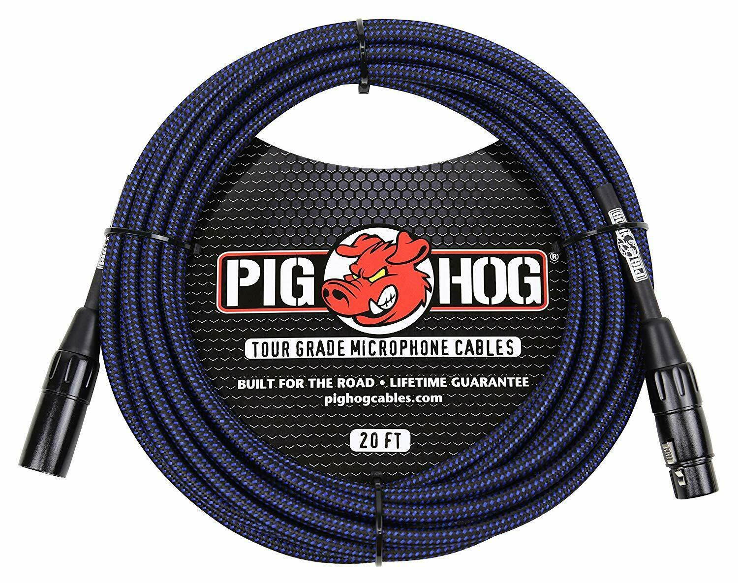 Pig Hog - PHM20BBL - High Performance XLR Microphone Cable - Blue Woven - 20 ft.