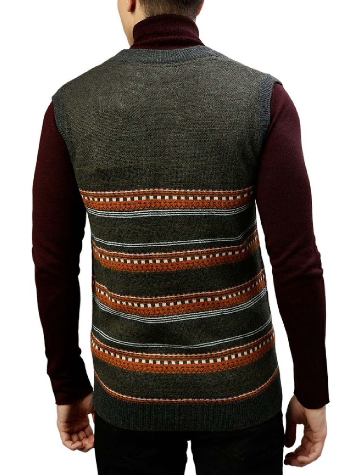 Lindbergh Green Regular Fit Self Pattern Sweaters