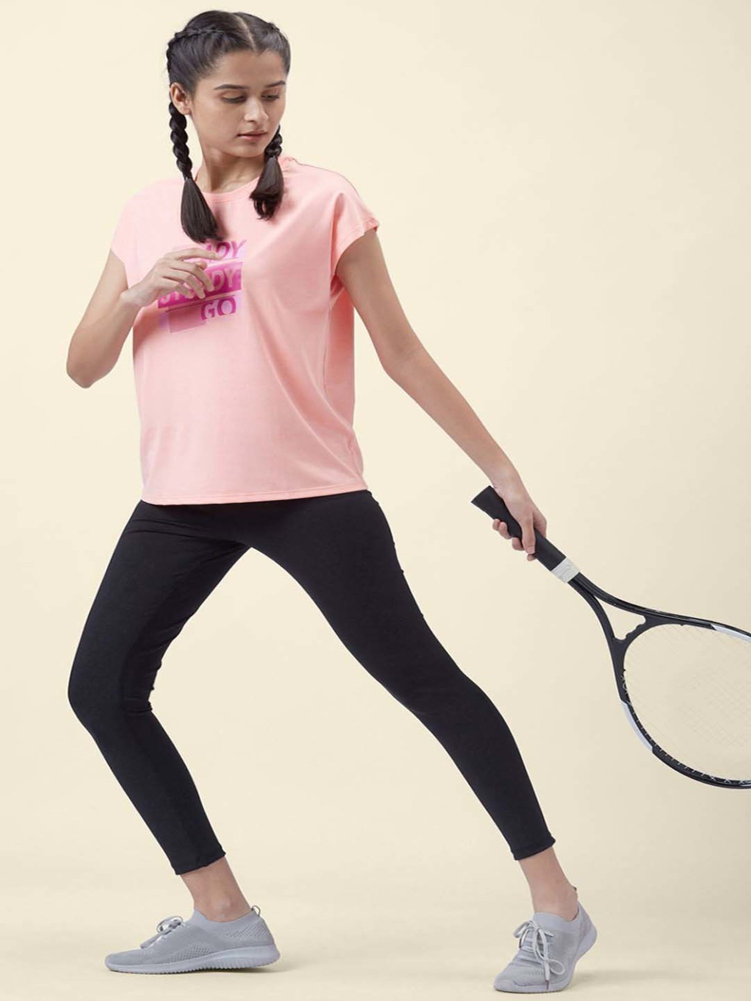 Ajile by Pantaloons Pink Graphic Print Sports Top