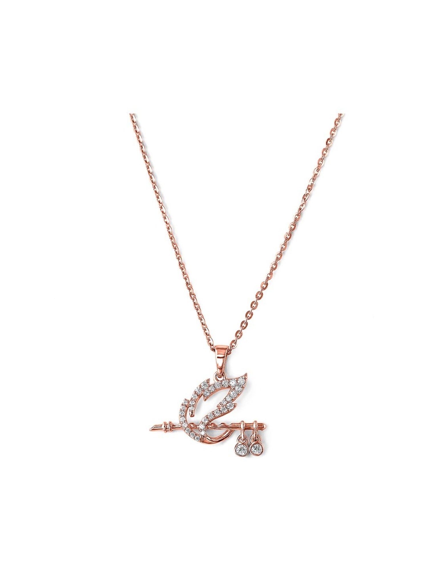Silberry 92.5 Sterling Silver Rose Gold Deity Spirit Pendant with Chain