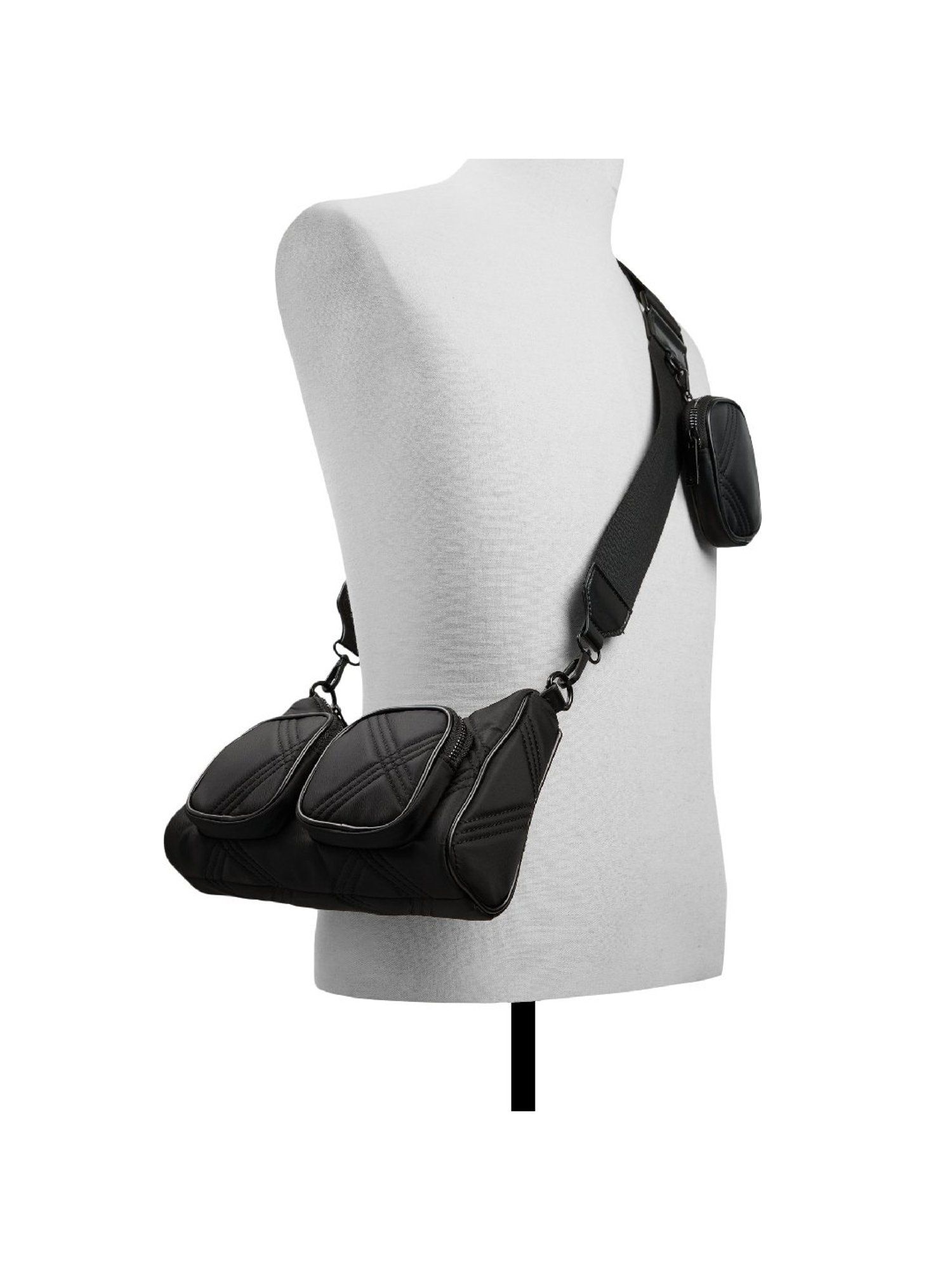 Call It Spring Black Textured Small Sling Handbag