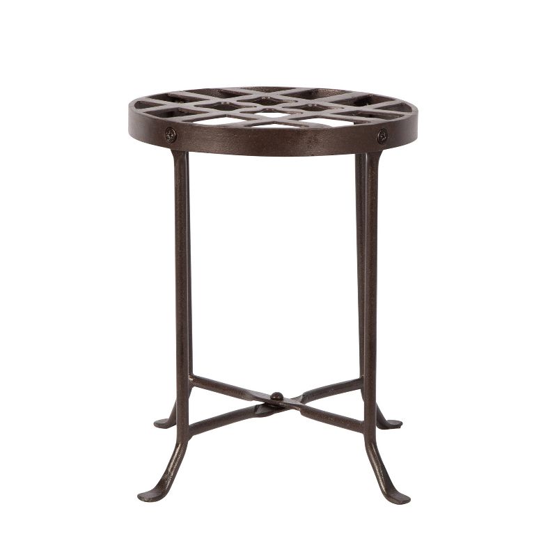 Small Round Iron Table Flowers Plant Stand - ACHLA Designs
