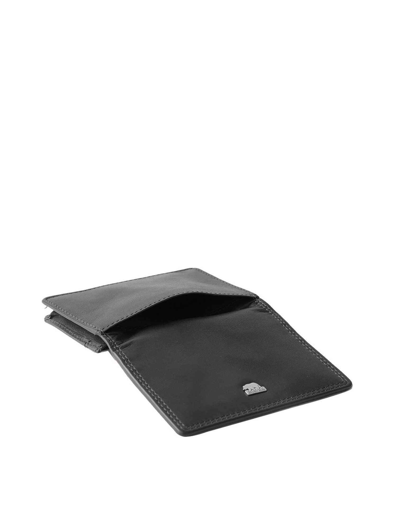 Brown Bear Black Casual Leather Rfid Card Holder for Men