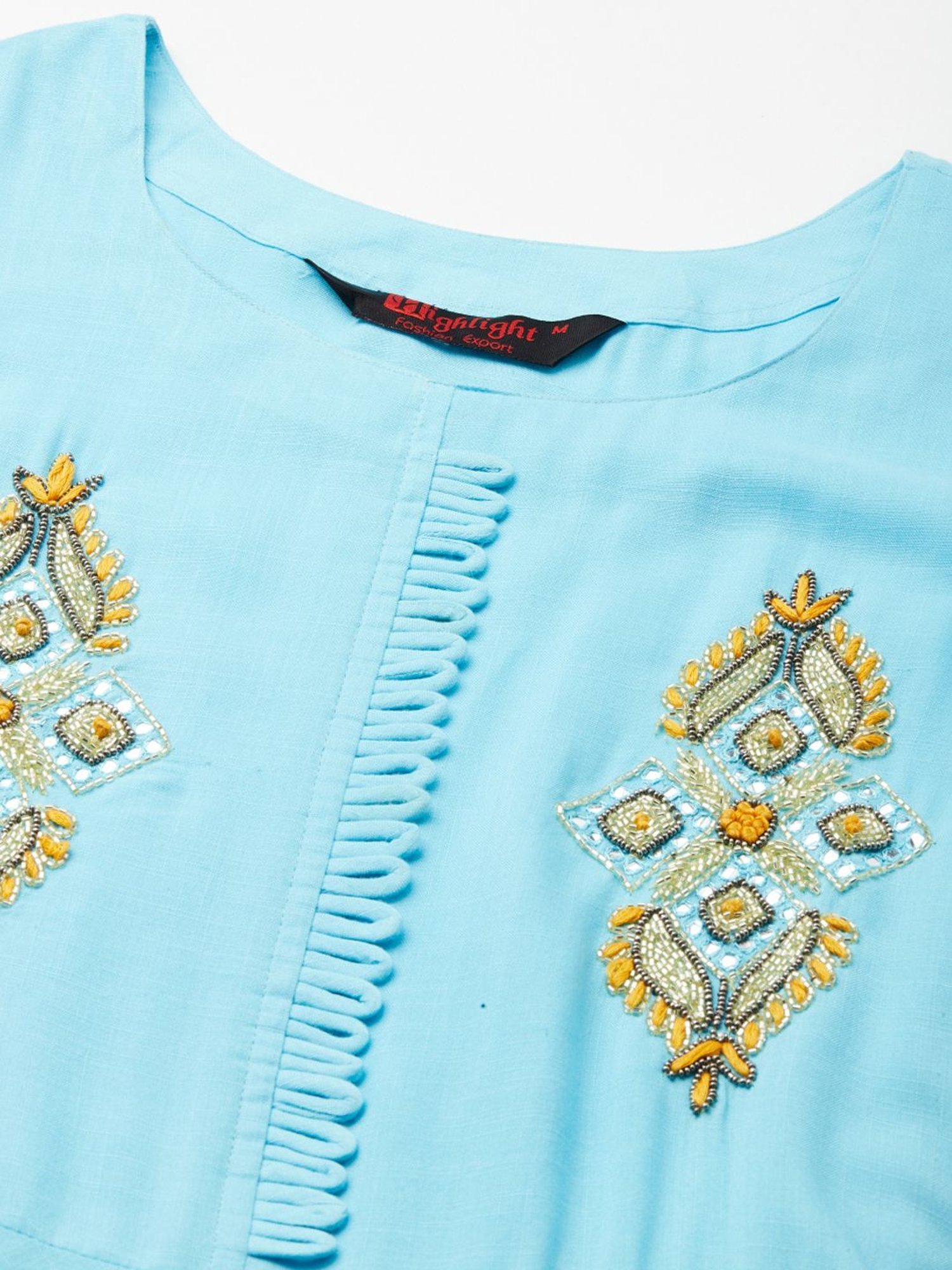 HIGHLIGHT FASHION EXPORT Sky Blue Embellished Maxi Dress