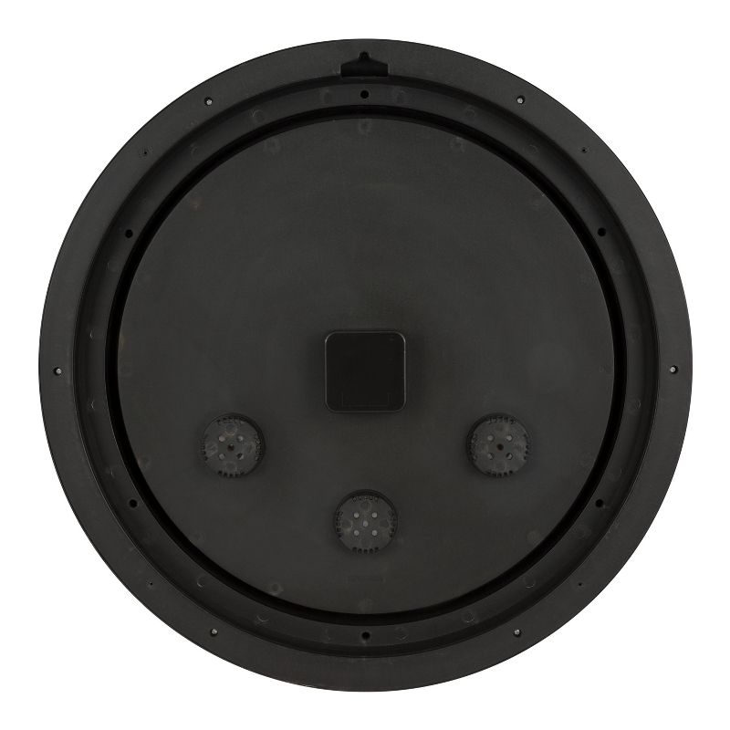 18"  Metal Outdoor / Indoor Atomic Clock with Thermometer - Weathered Black Finish - Acurite