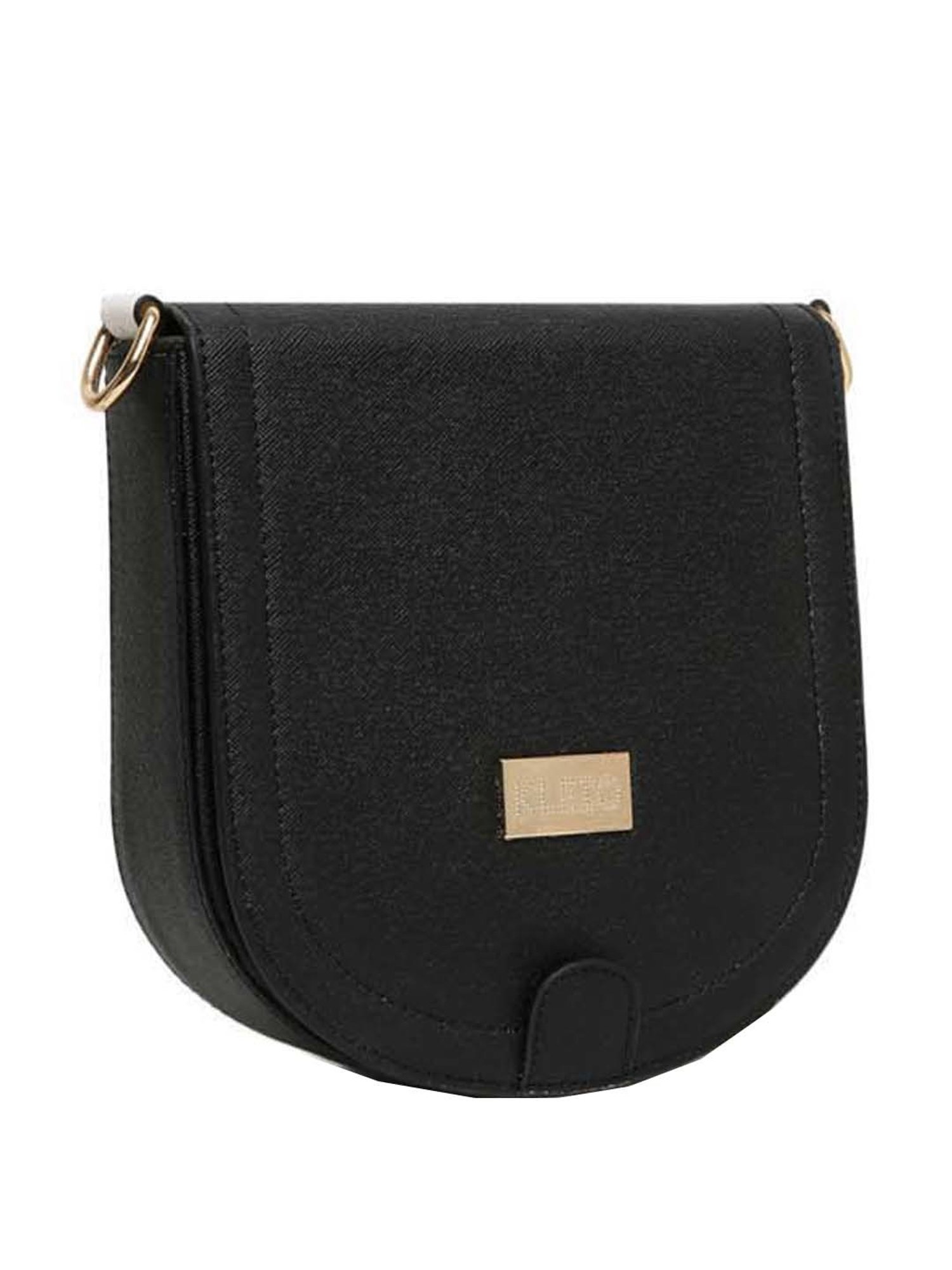 KLEIO Black Solid Small Sling Handbag