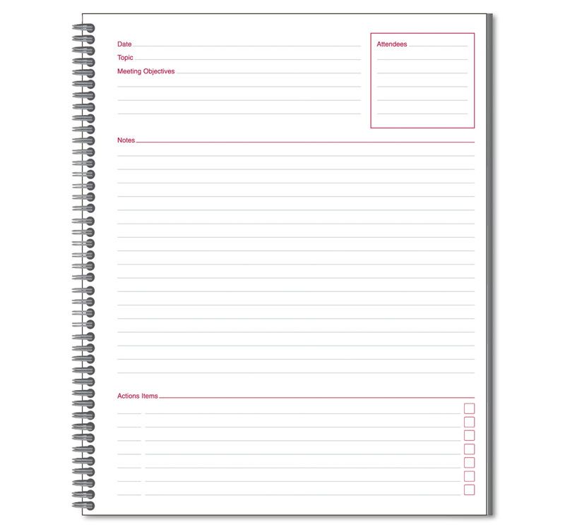 Cambridge Side Bound Guided Business Notebook Linen Meeting Notes 11 x 8 1/4 80 Sheets 06132