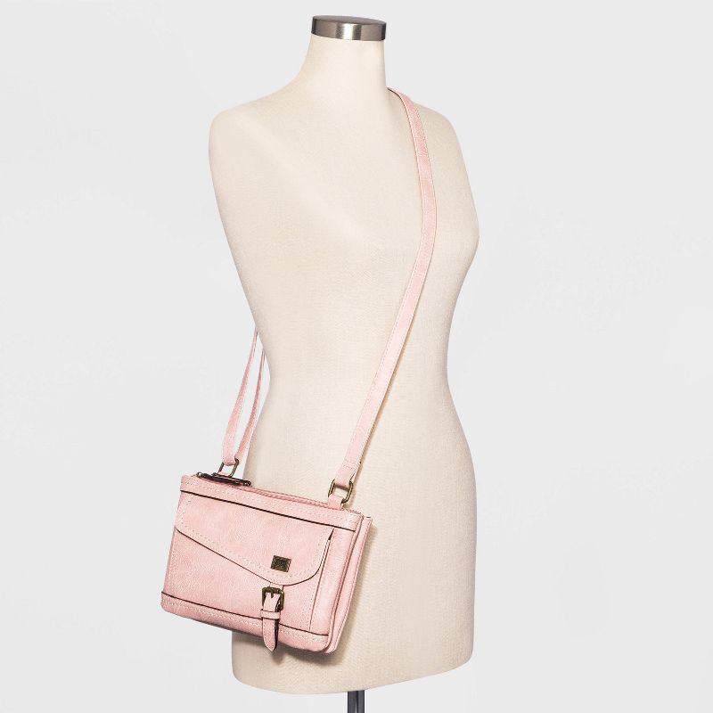 Concept Zip Closure Crossbody Bag - Blush Pink