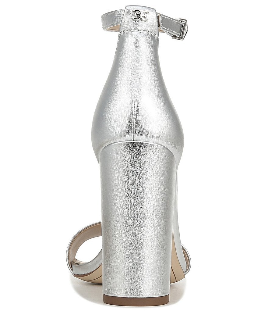 Sam Edelman Yaro Leather Ankle Strap Block Heel Dress Sandals