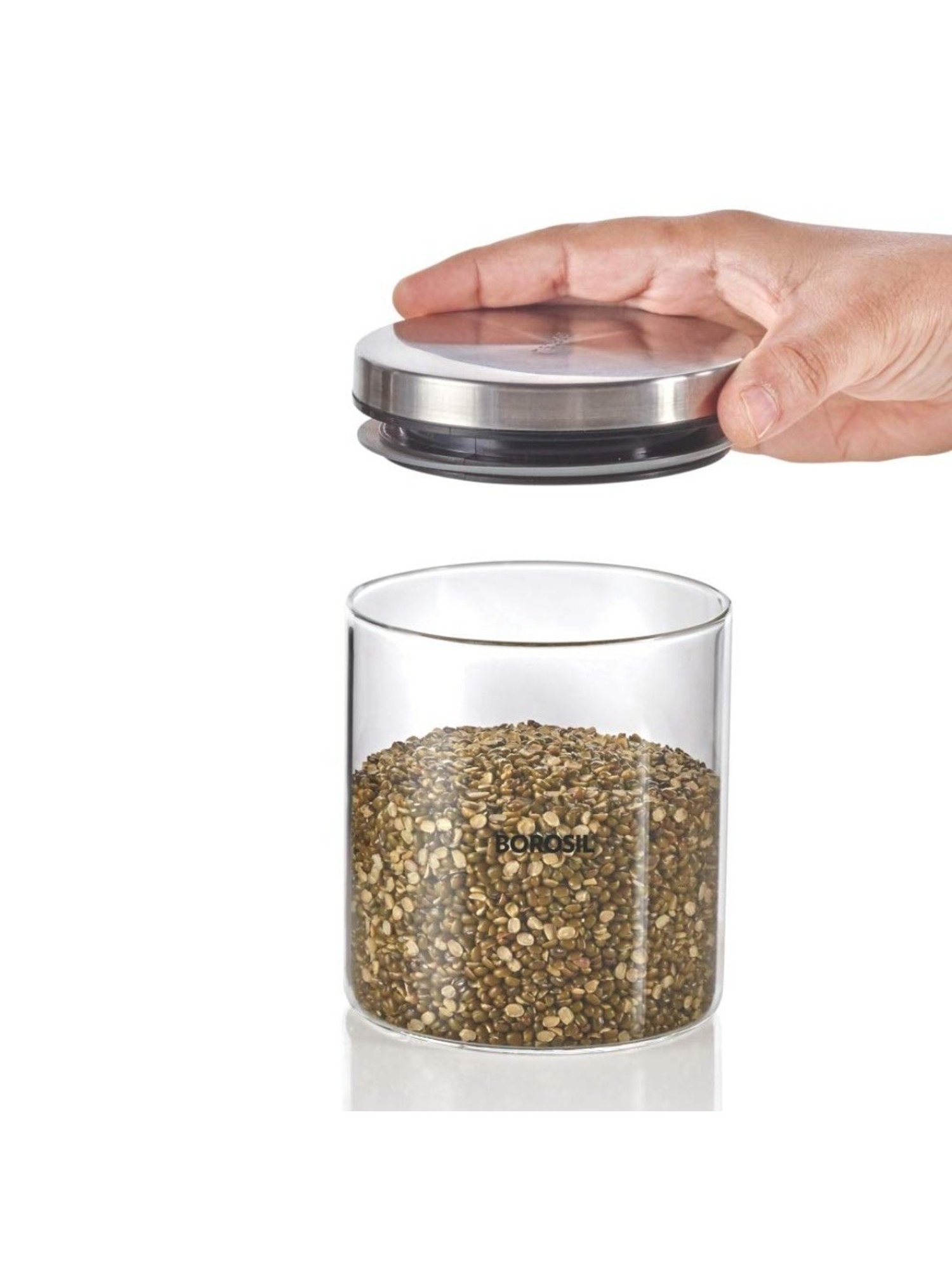 Borosil Transparent Glass Jar & Container (600ml)