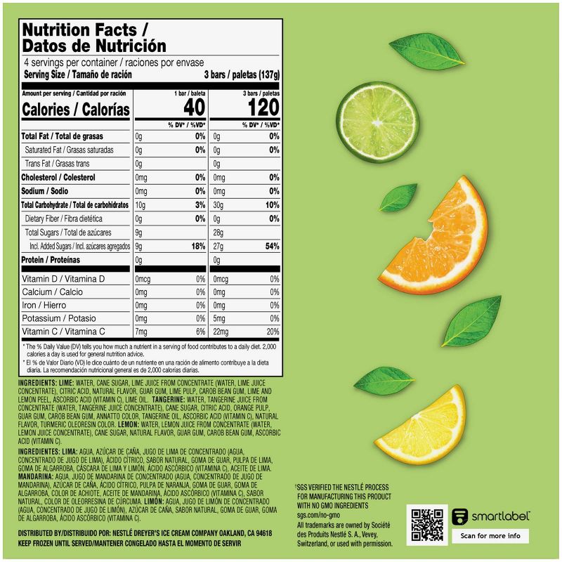 Outshine Lime Tangerine & Lemon Frozen Fruit Bars - 12ct