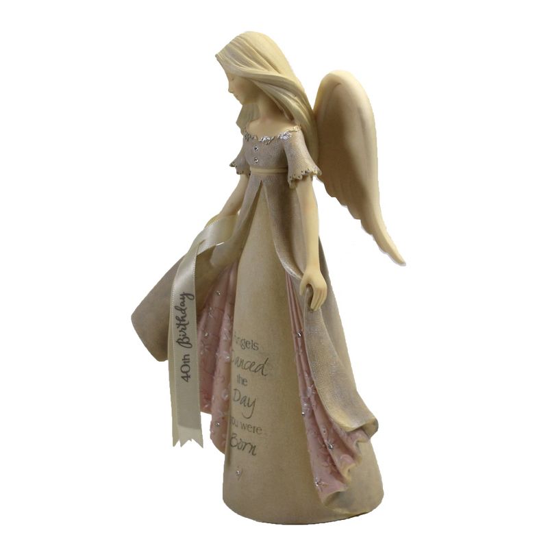 Foundations 7.5" 40Th Birthday Angel Danced Day Born  -  Decorative Figurines