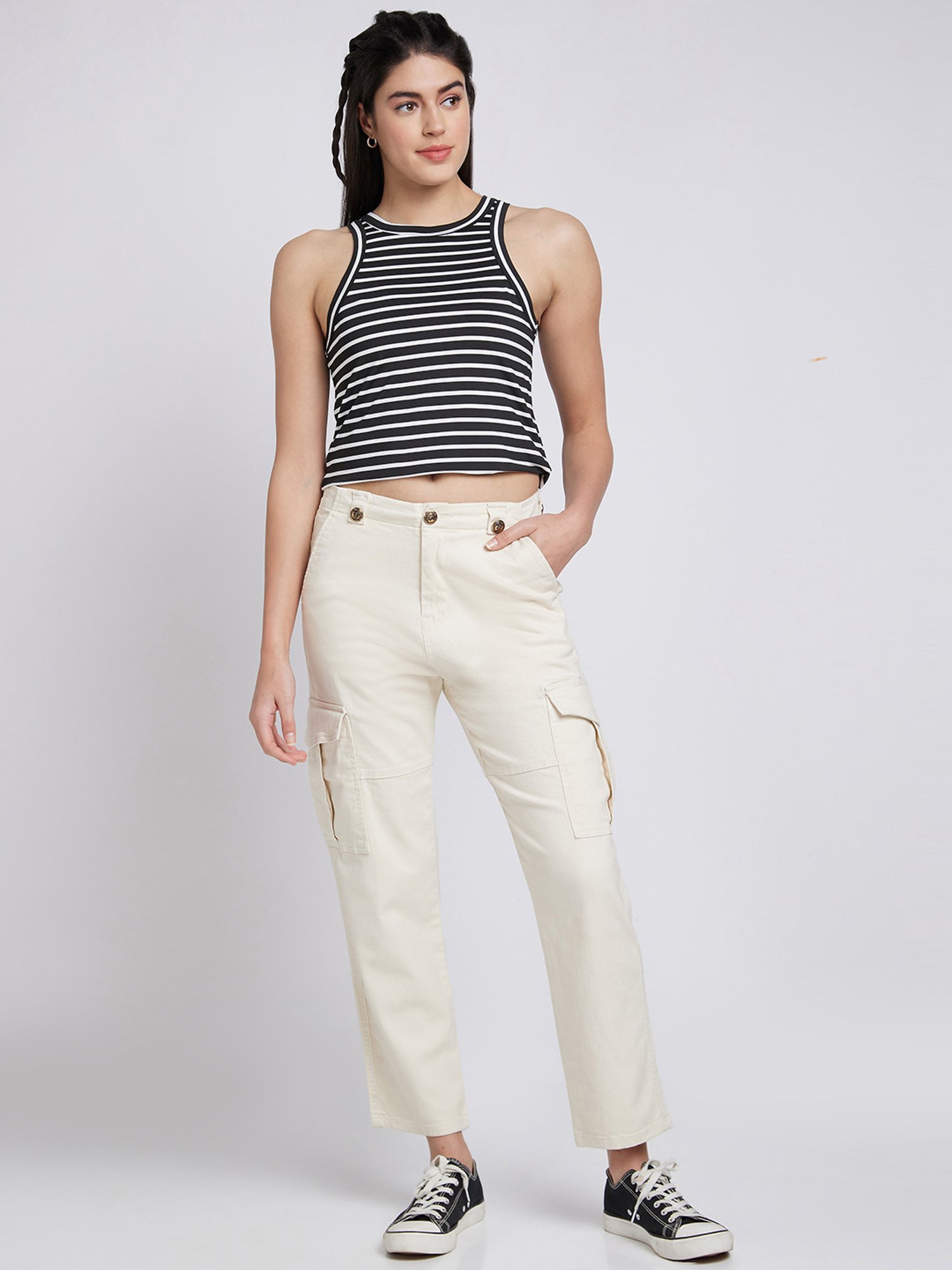 KENDALL + KYLIE Black Mid Rise Bootcut Pants