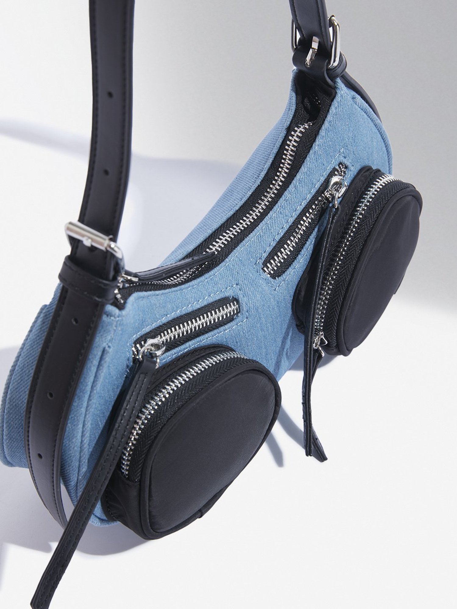 Westside Blue Denim Hobo Shoulder Bag