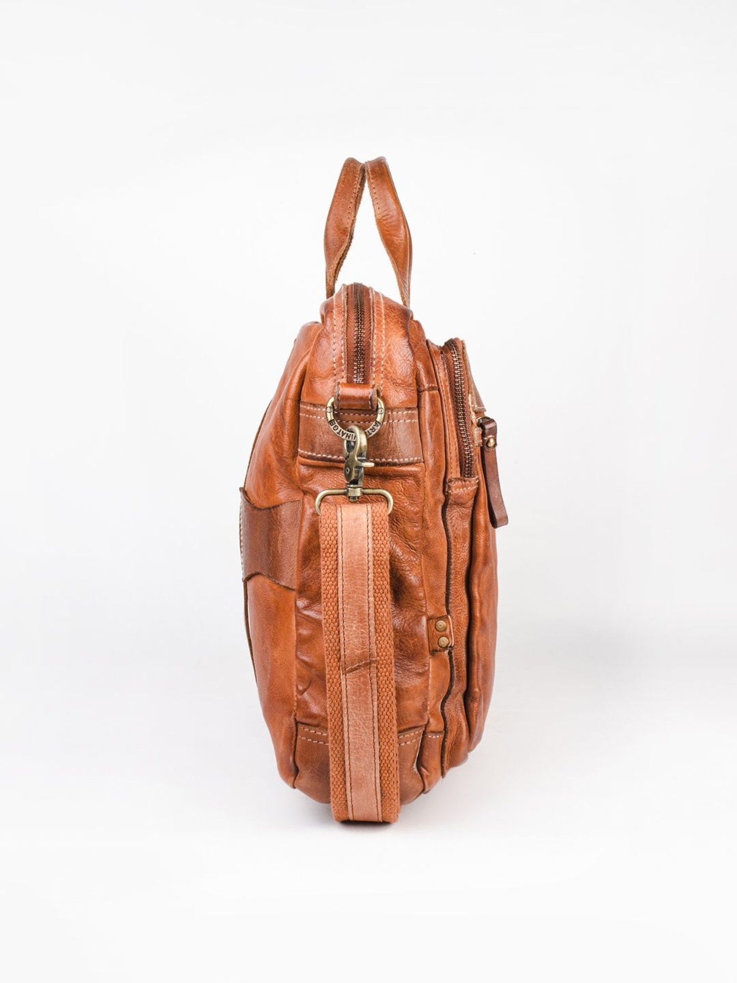 Art N Vintage Enfield Vintage Cognac Leather Solid Large Laptop Messenger Bag