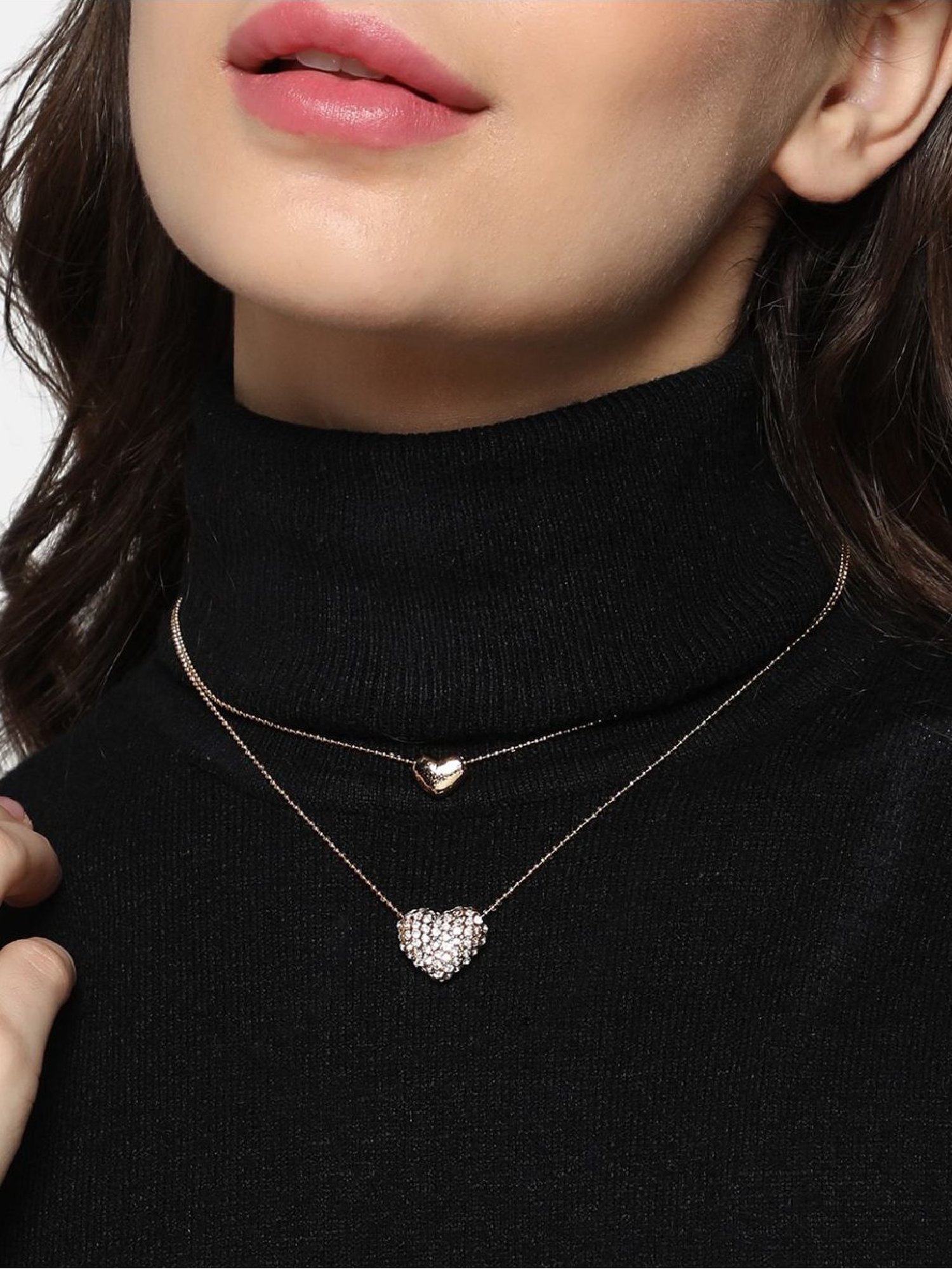 Sohi women's bling heart multistrand champayne gold