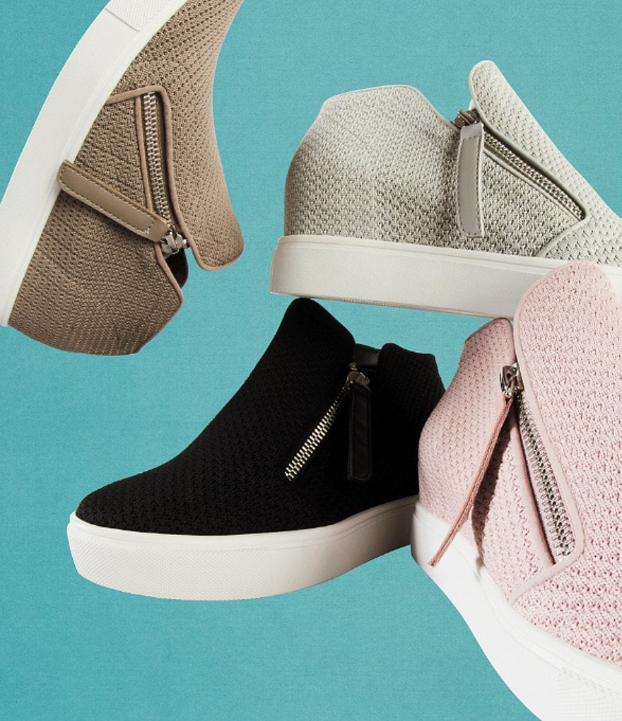 Donald Pliner Pelham Neoprene Mixed Leather Slip-On Wedge Sneakers