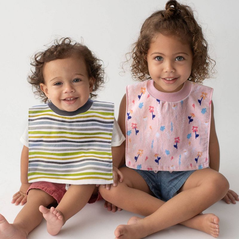 Neat Solutions Printed Pullover Toddler Bib Set Girl - Floral - 3pk