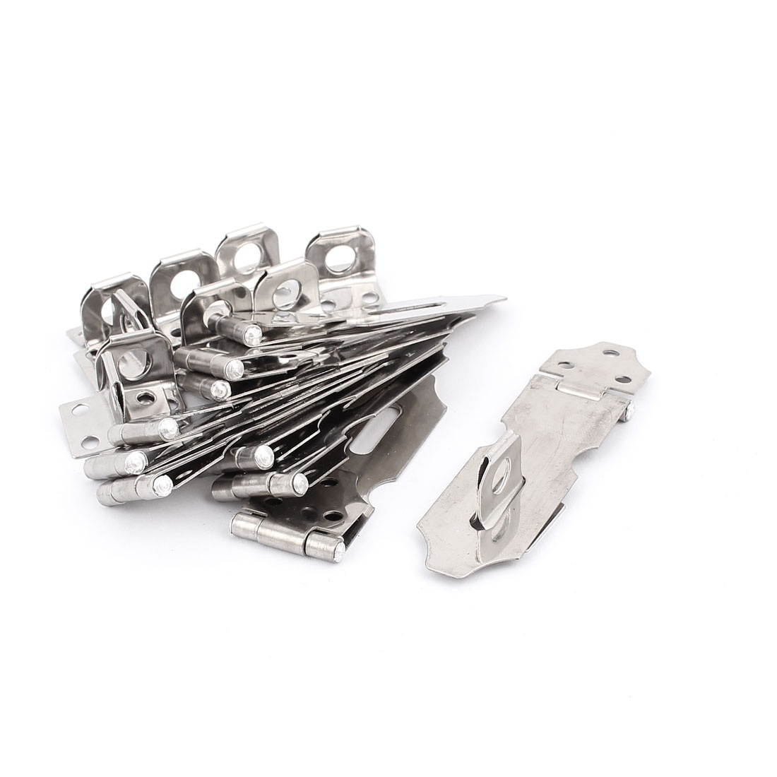 Door Cupboard Cabinet Stainless Steel Hasp Staple Strap Lock 10pcs