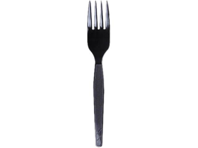 Dixie FM517 Plastic Tableware, Heavy Mediumweight Forks, Black, 1000/Carton