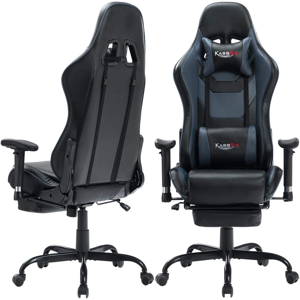 KASORIX Ergonomic Gaming Chair High Back Racing Chair with Footrest Massage Computer Gaming Chair Reclining Home Office Chair with Headrest and Lumbar Support