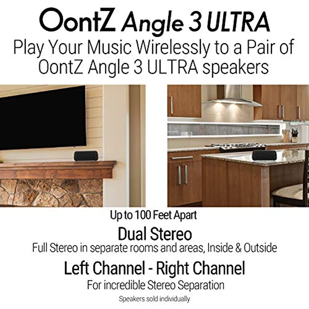 OontZ Angle 3 ULTRA : Portable Bluetooth Speaker - Exceptional Bass and Stereo Sound Plays Loud with 14 Watts, Play to 2 Together with Dual Stereo, 100ft Wireless Range, Splashproof