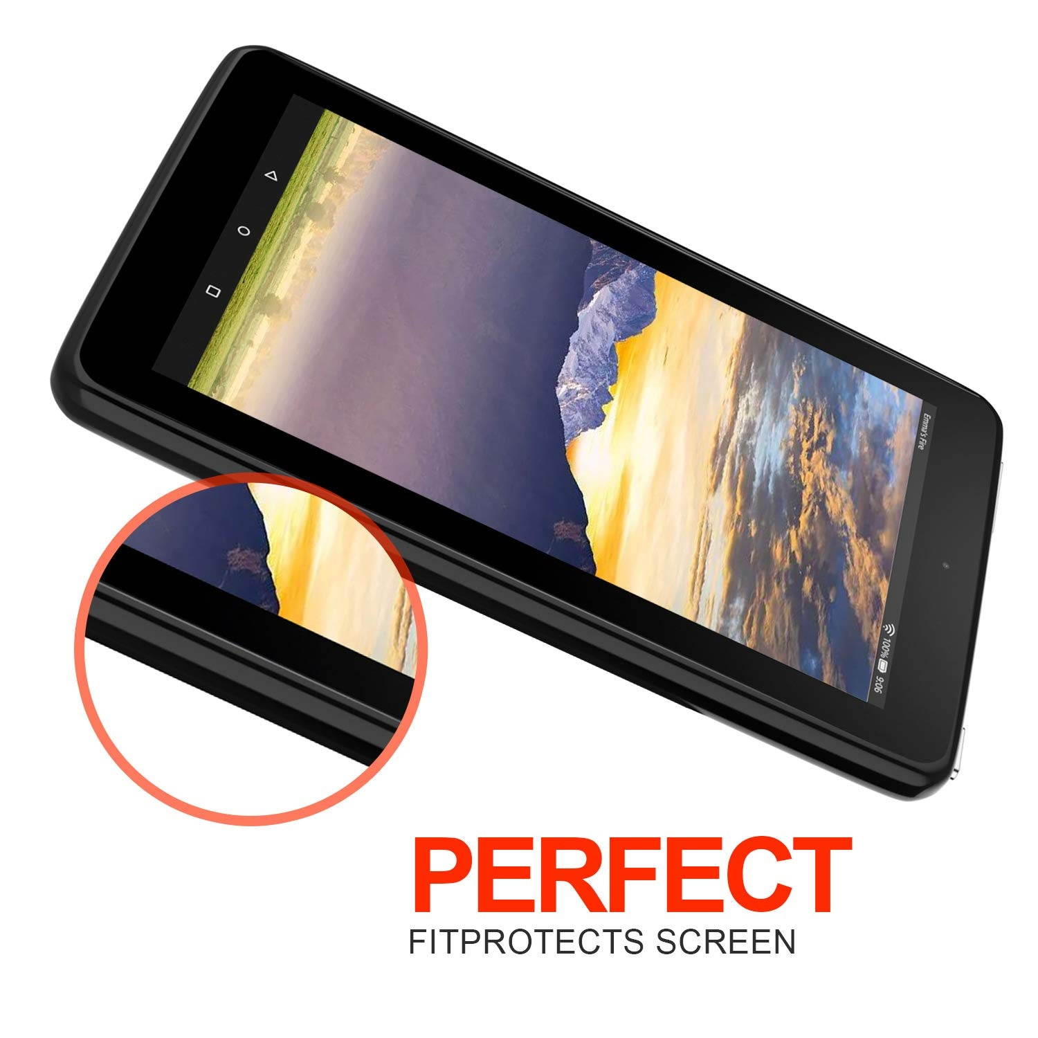 Feloowse Kindle Fire 8 Case, Personalized Design Dragonfly Pattern, UV Printed Flexible Protective Cover for Kindle Fire 8-Black