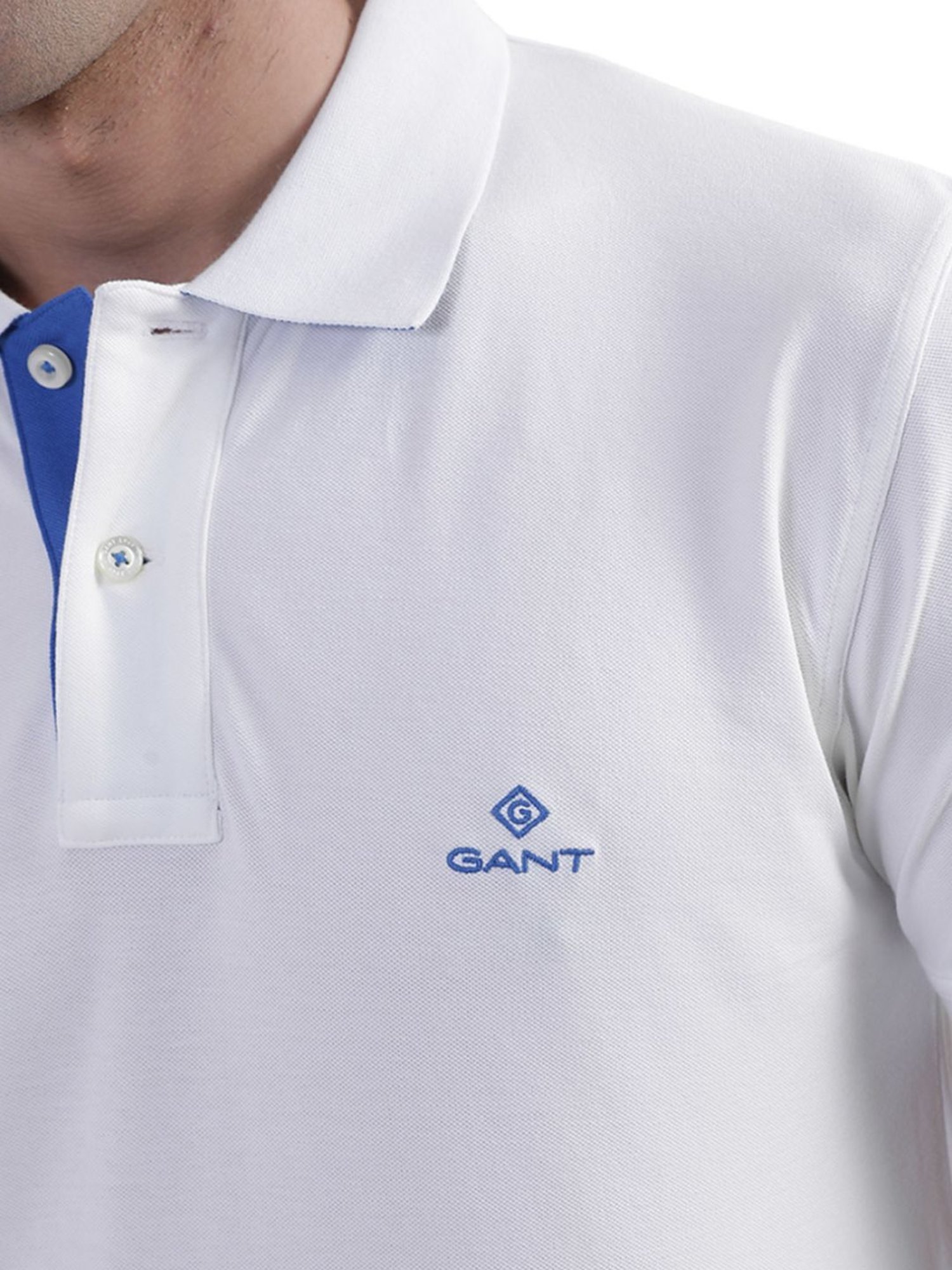 Gant White Slim Fit Polo T-Shirt