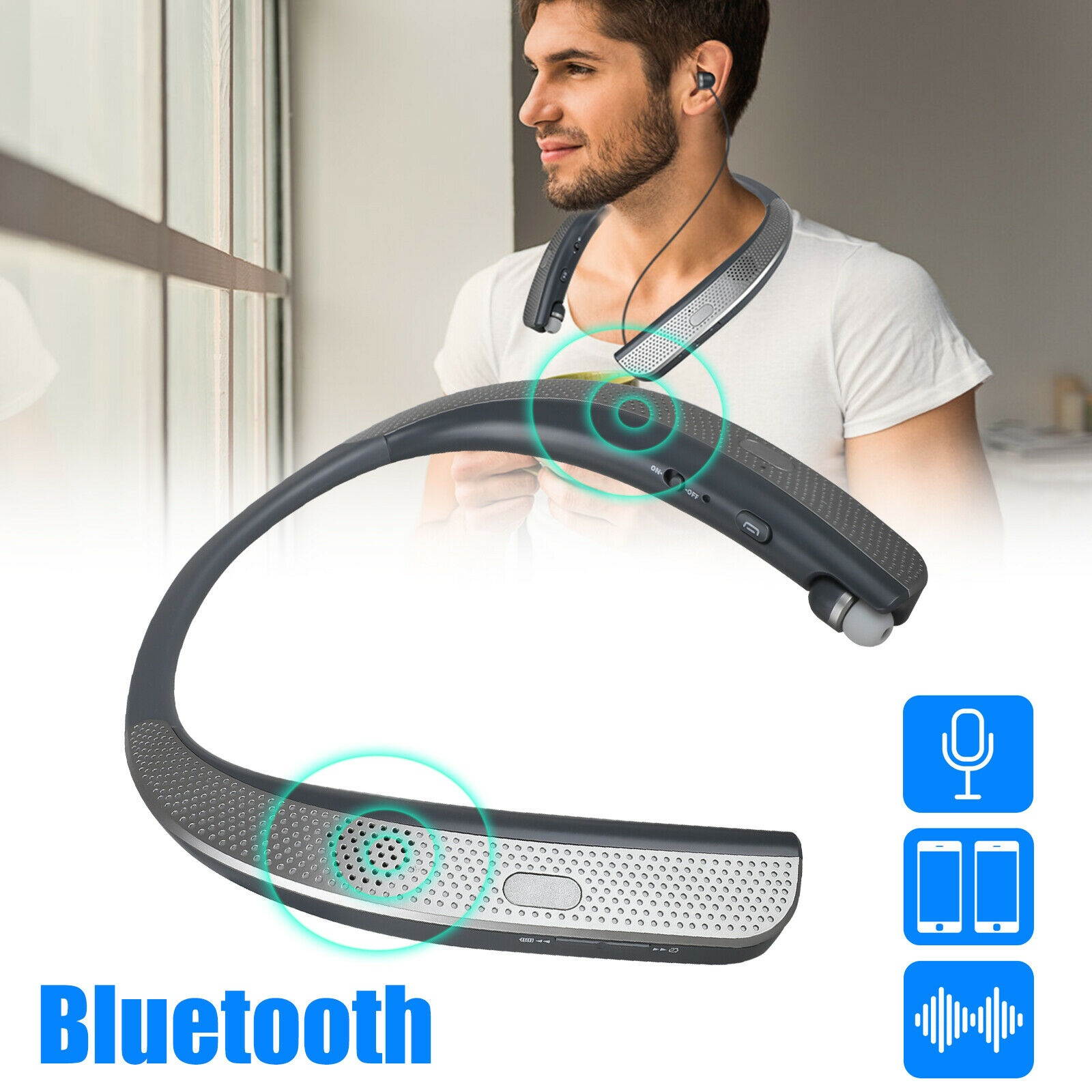 Wireless Neckband Earbuds Headset Earphone Headphone For  iPhone LG US