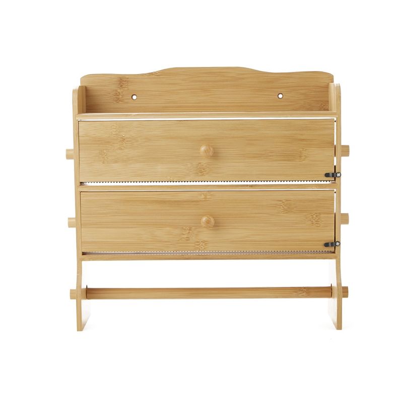 Mind Reader Bamboo Wall Mount Paper Towel Holder, Brown