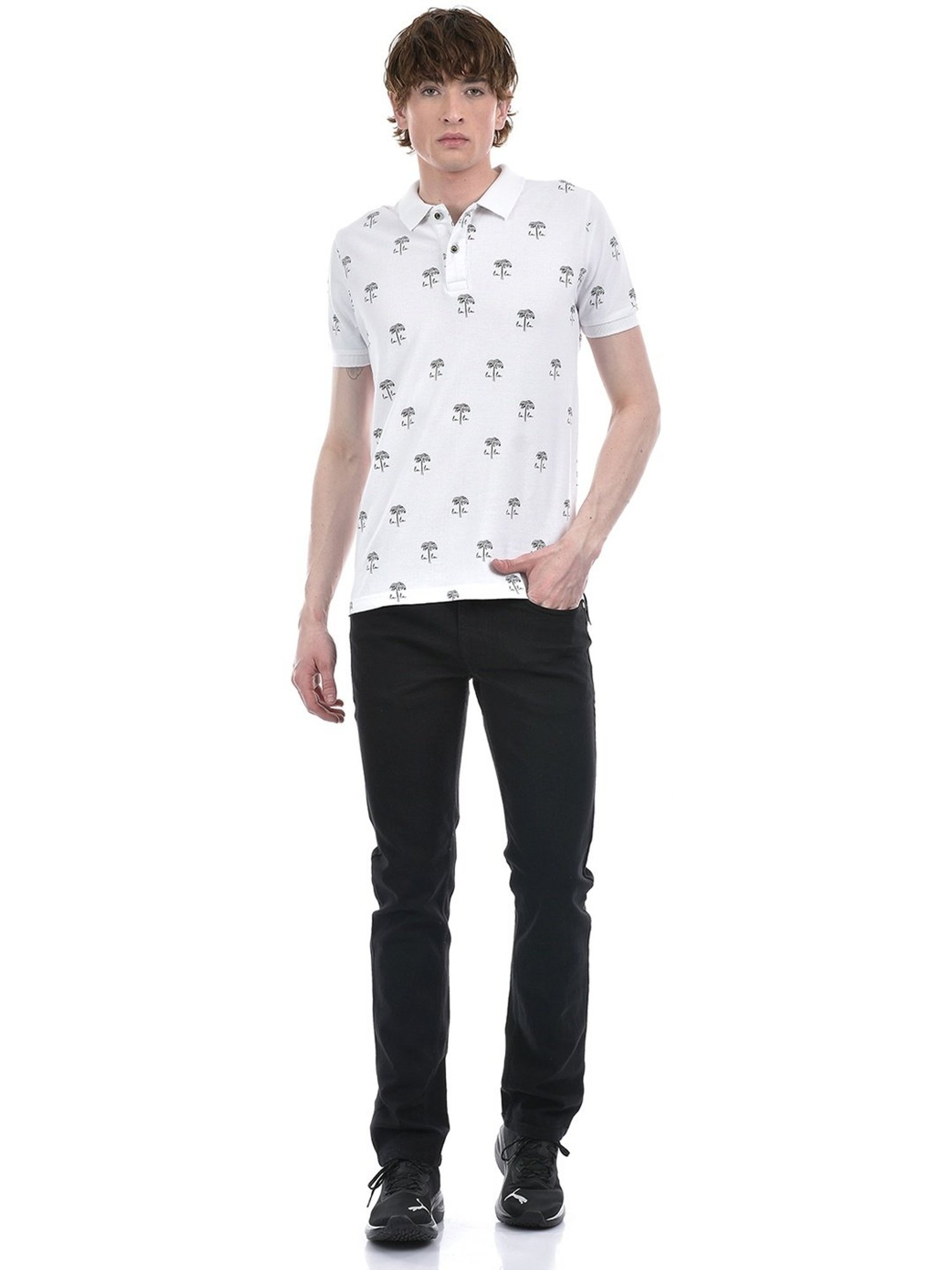 Numero Uno White Cotton Regular Fit Printed T-Shirt