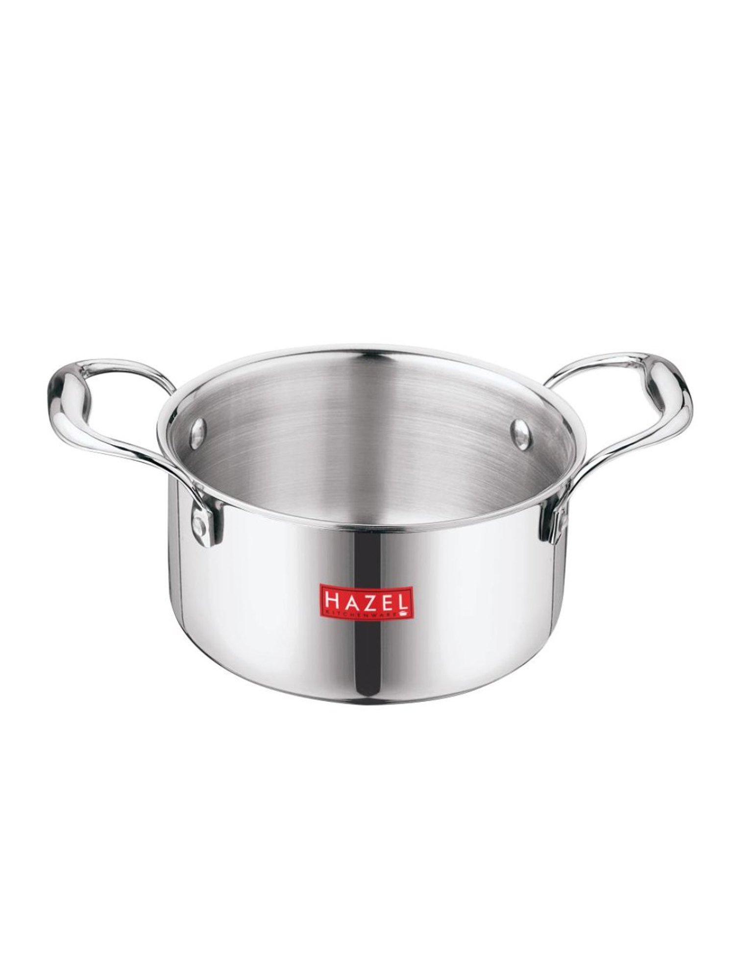 HAZEL Triply Stainless Steel Induction Bottom Tope with Handle, 4.6 Litre, 22.5 cm