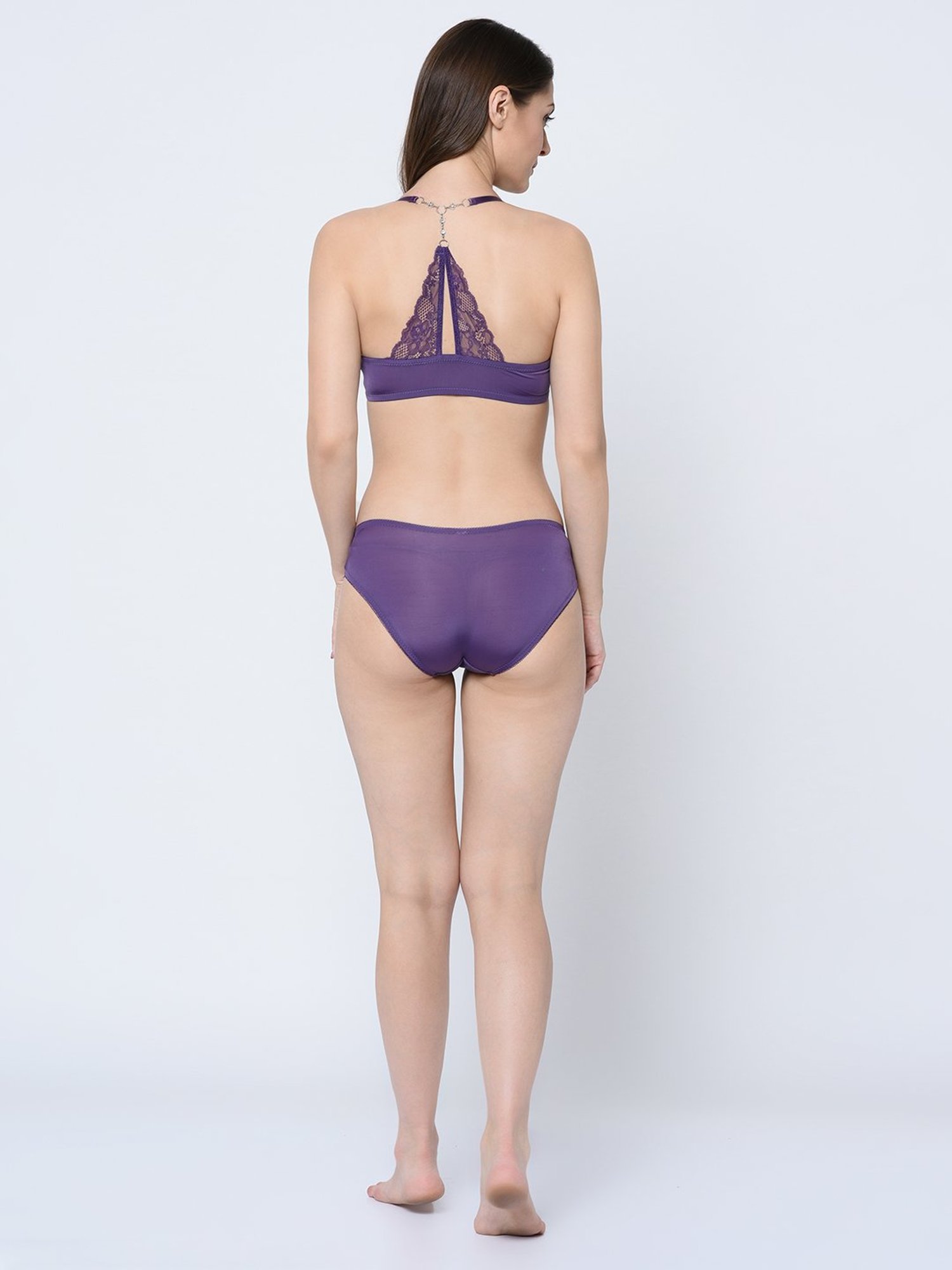 Da Intimo Purple Lace Lingerie Set