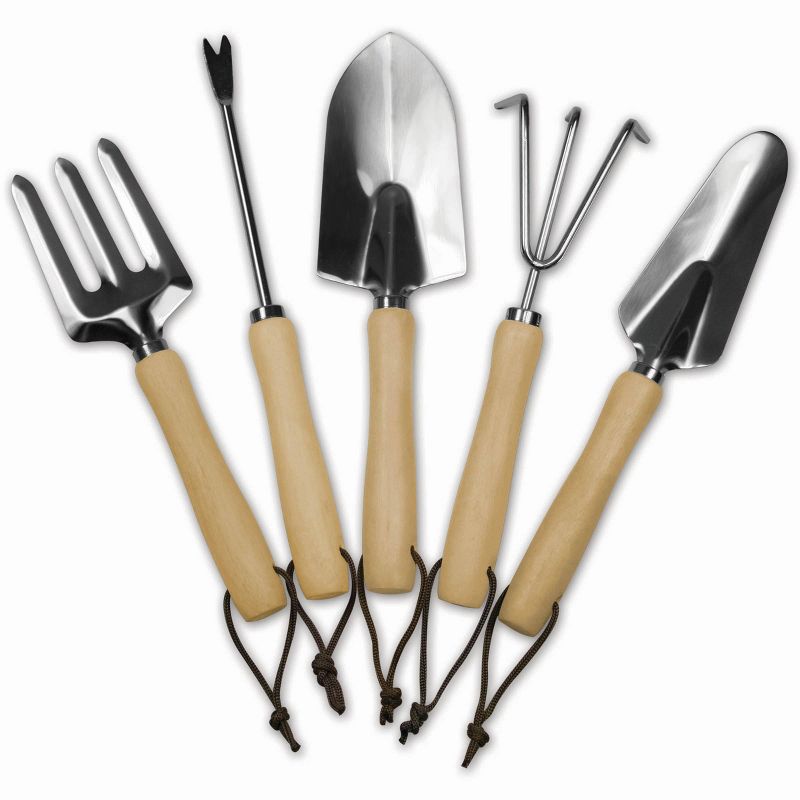 5 Pc Garden Tool Set with Tote And Folding Seat - Picnic Time