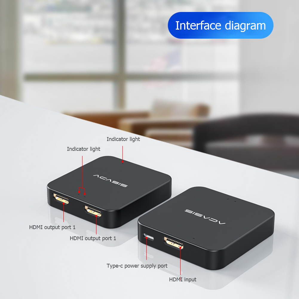 Acasis HD32 HDMI-compatible Splitter USB C Powered 1 In 2 Out 4K HDMI-compatible Splitter for TV