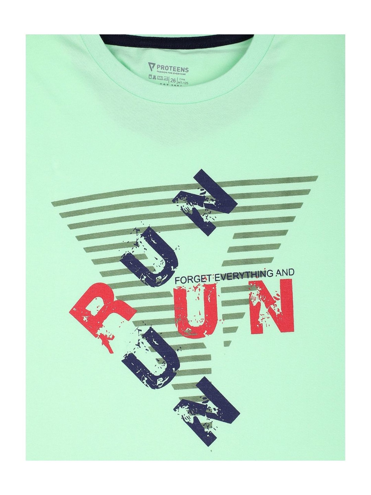 Proteens Boys Green Cotton Printed T-Shirt