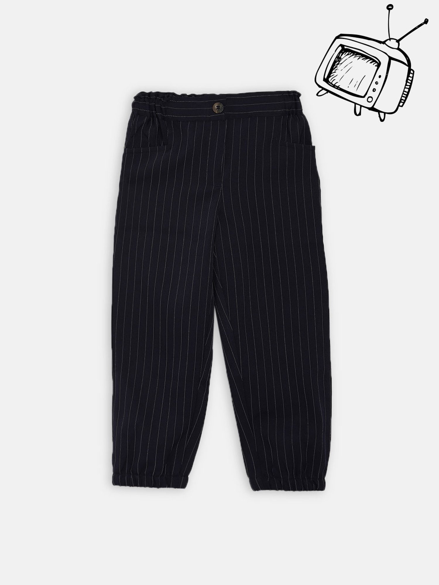 Blue Giraffe Kids Navy Striped Joggers