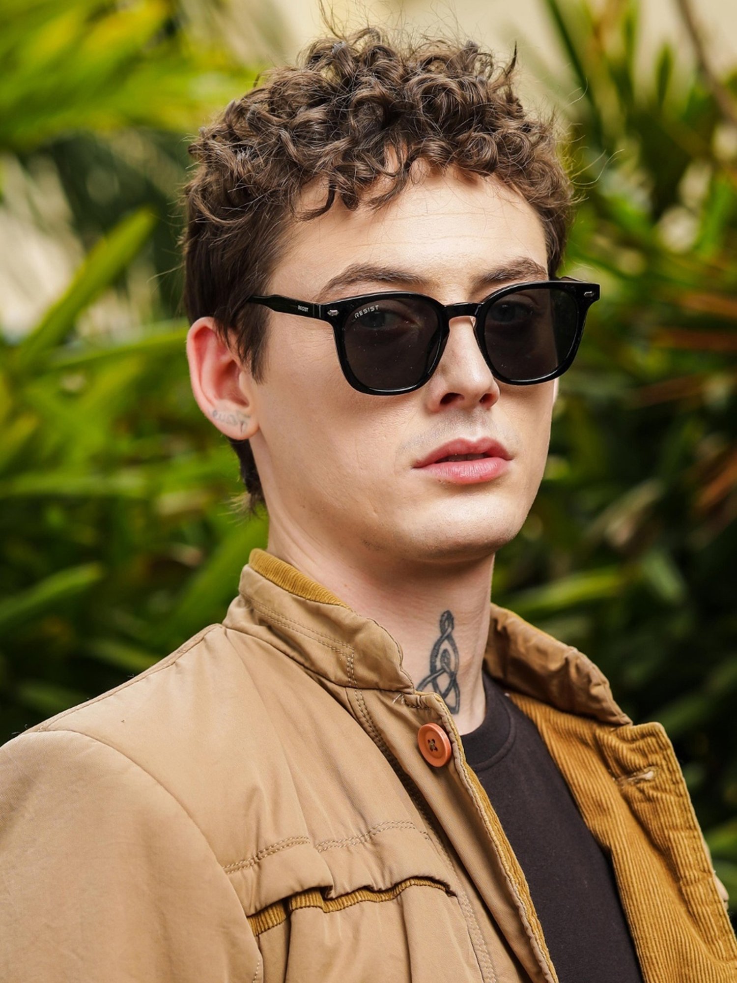 Resist Eyewear Black Wayfarer uv protected Unisex Sunglasses