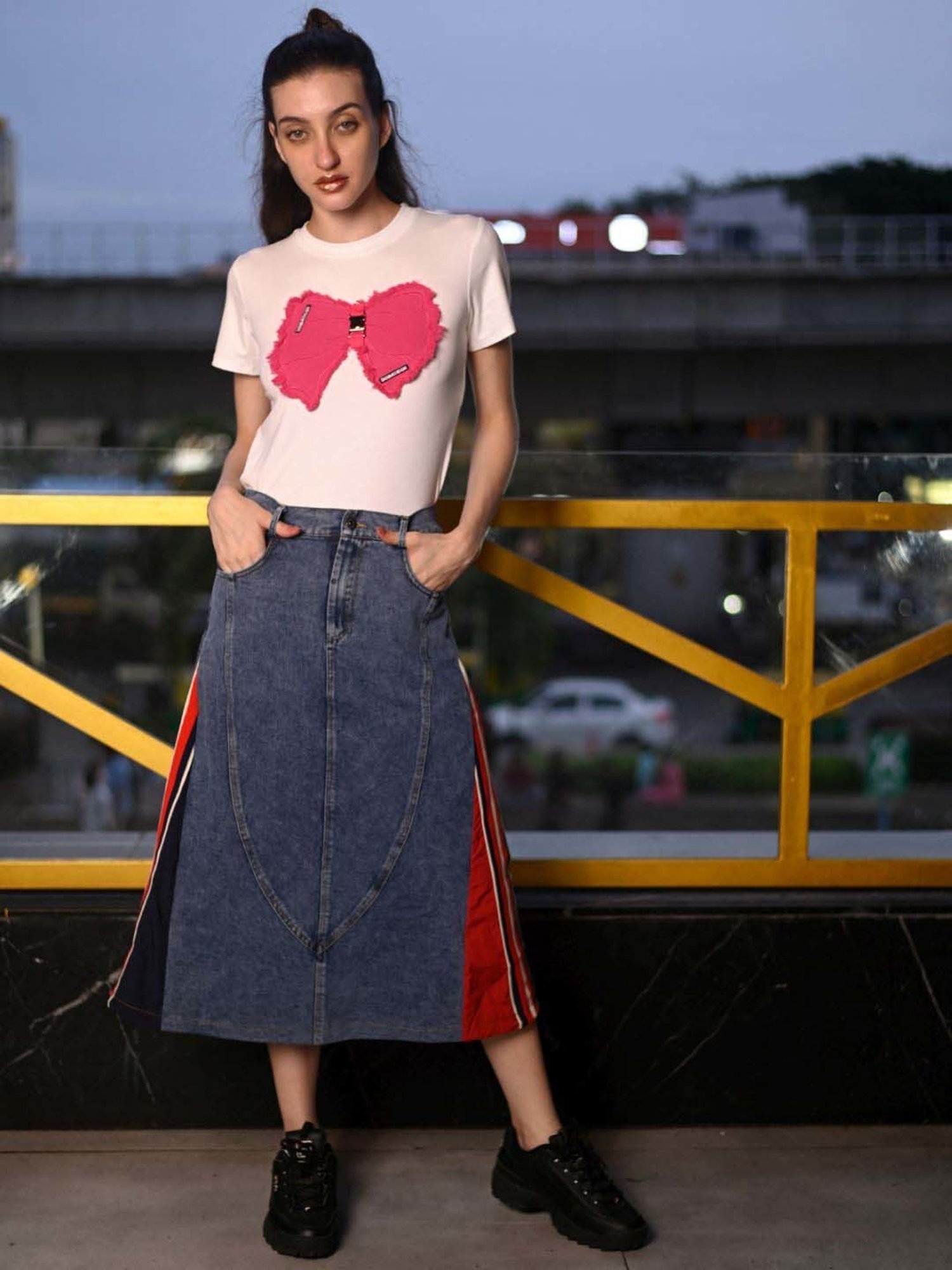 Odette Blue A-Line Skirt