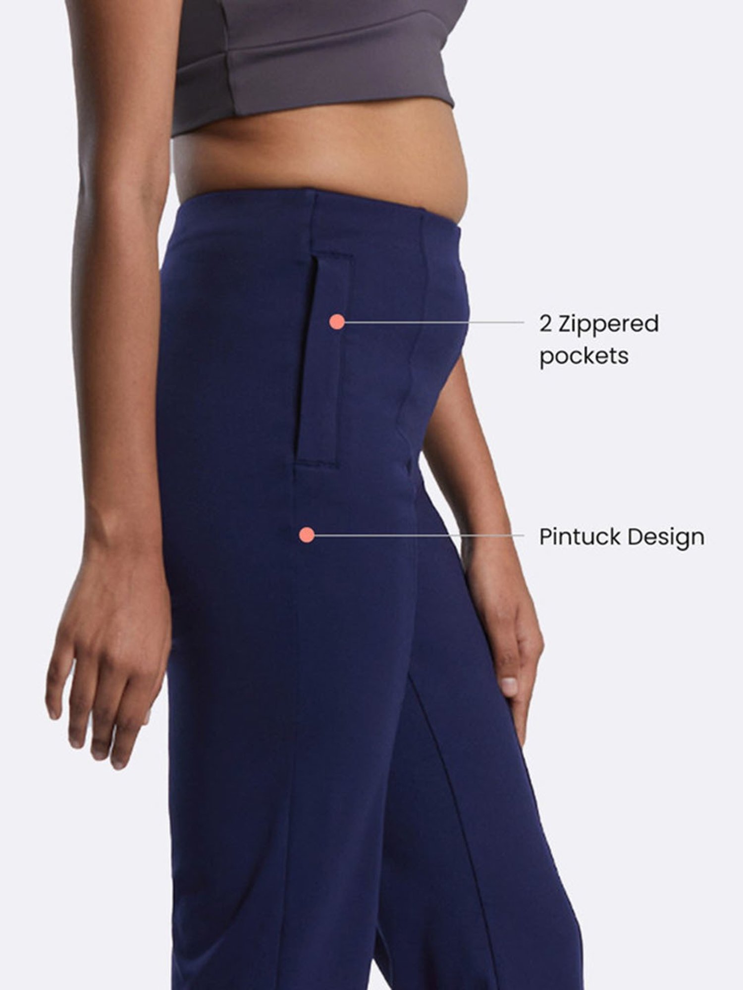 BlissClub Navy On-The-Go Straight Pants