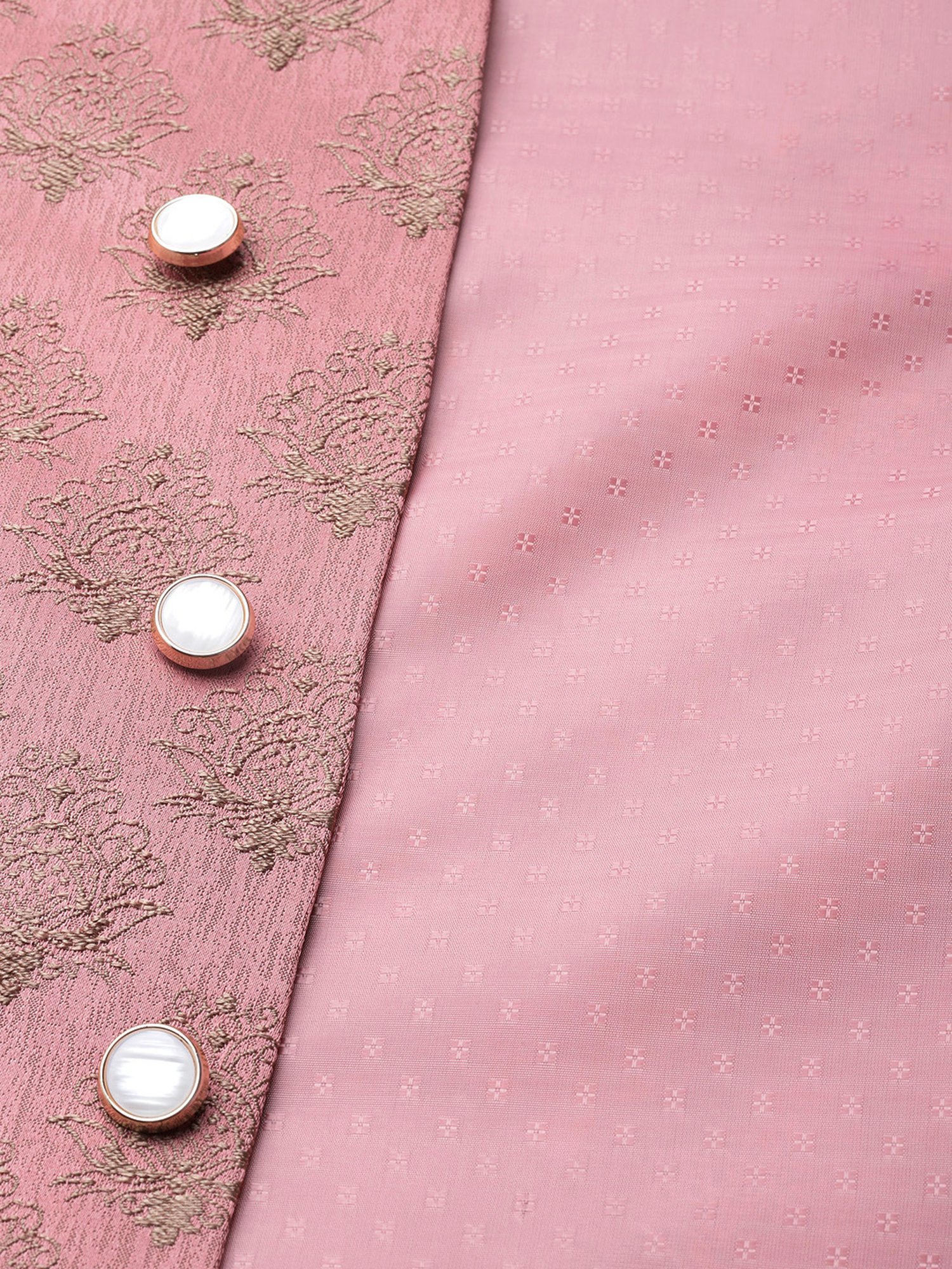 ManQ Dusty Pink Slim Fit Nehru Jacket