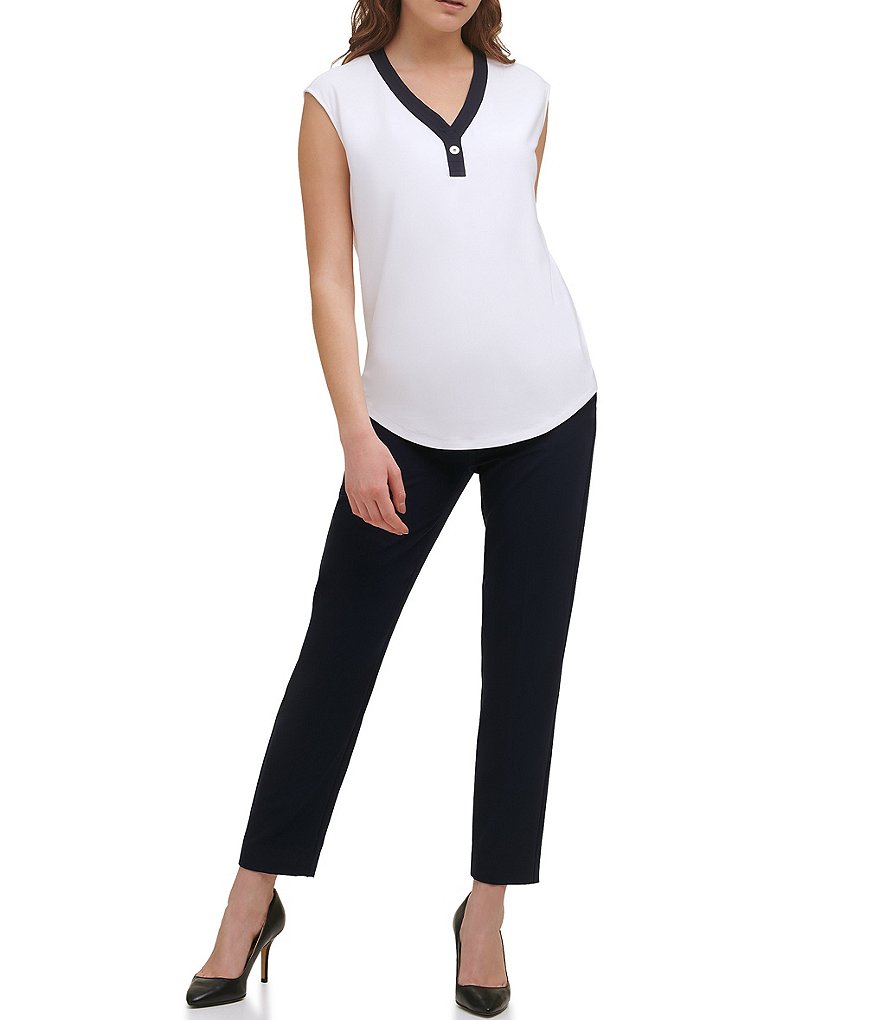 Tommy Hilfiger Contrast Trim Georgette Blouse