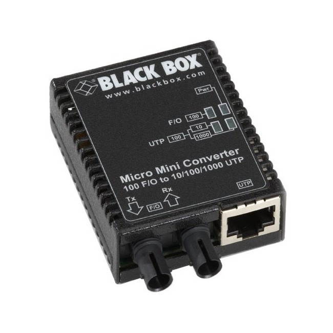 BLACK BOX LMC401A FAST ETHERNET (100-MBPS) MEDIA CONVERTER - 10/100/1000-MBPS COPPER TO 100-MBPS M