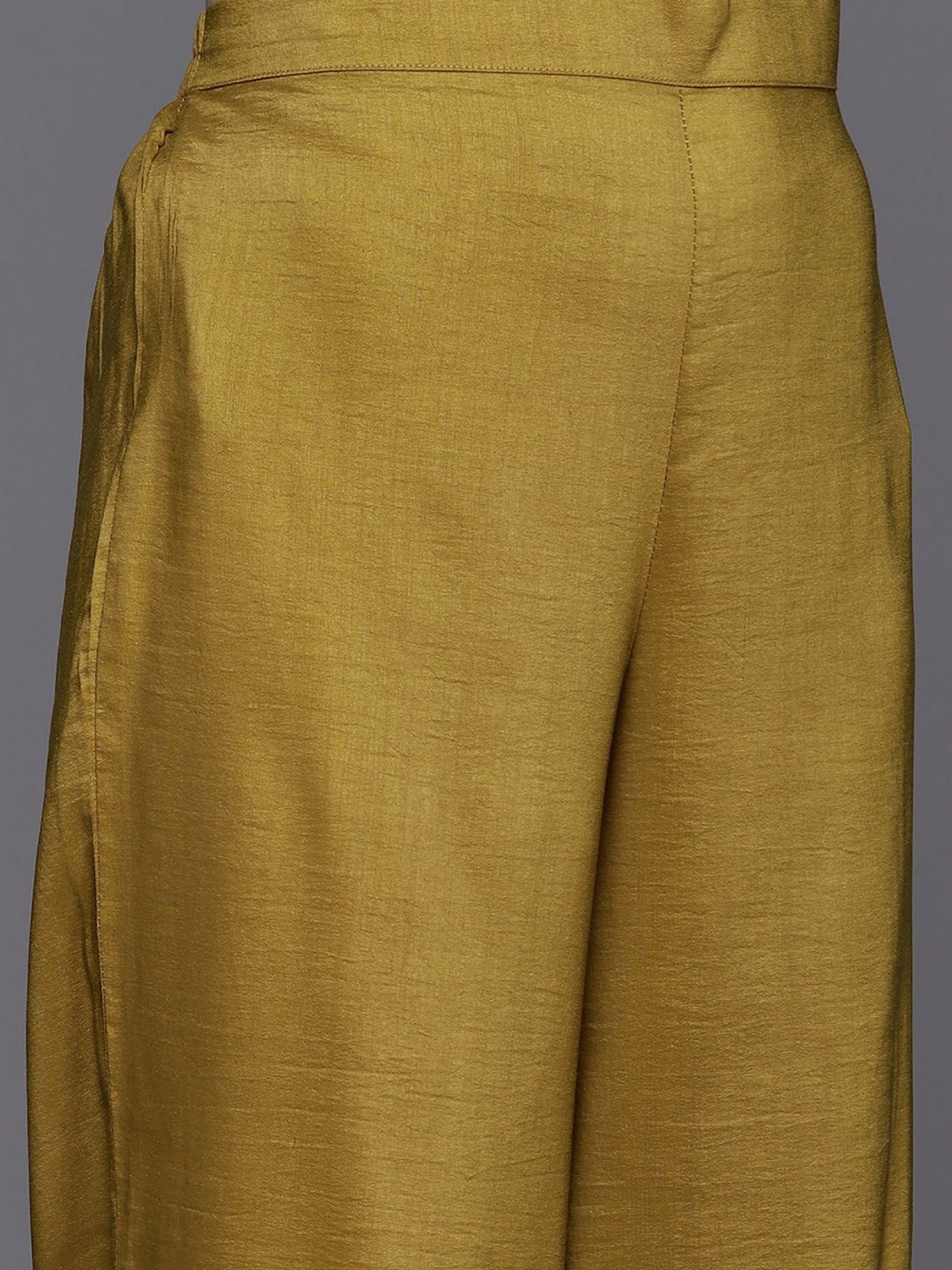 Indo Era Mustard Embroidered Kurta Pant Set With Dupatta