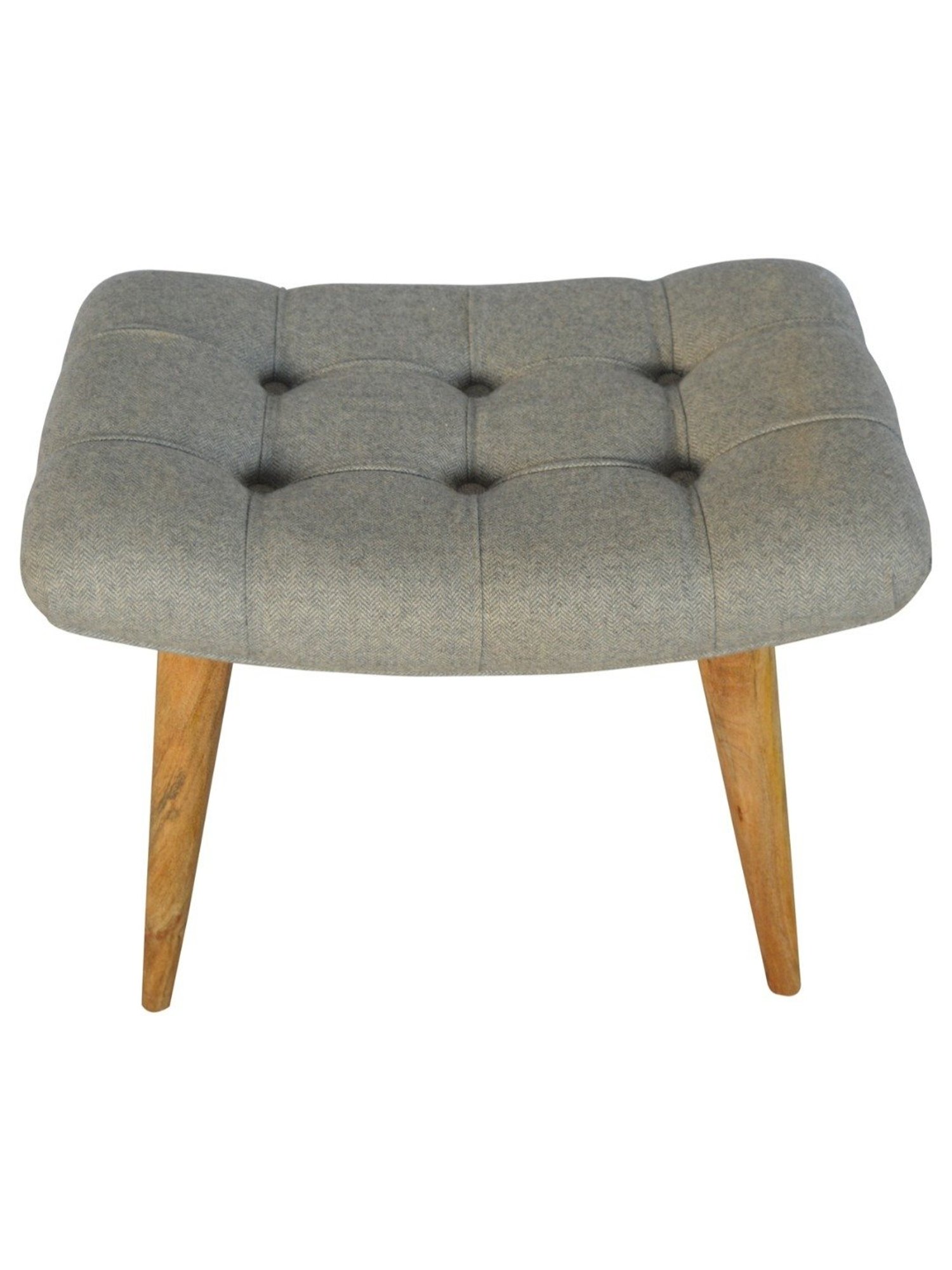 Artisan Furniture Brown Curved Tweed Bench Oak-ish Finish