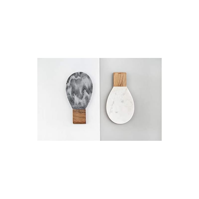 Spoon Rest, Gray Marble Acacia Wood