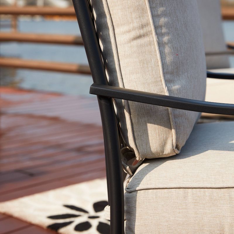 5pc Patio Steel Patio Seating Sets Cream - Lokatse