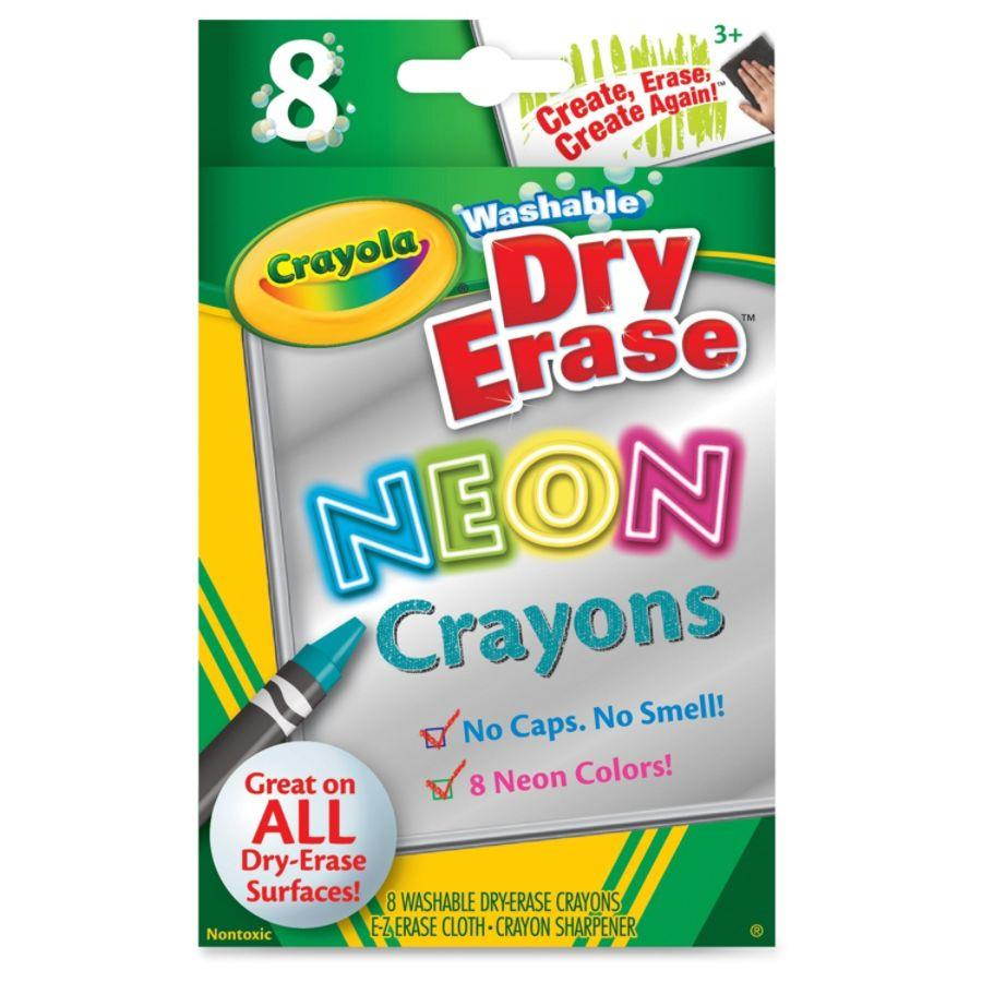 Crayola Dry Erase Neon Crayons 8/Pkg-